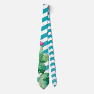 Mens Dress Tie Geometric Boho Cacti Cactus Succule