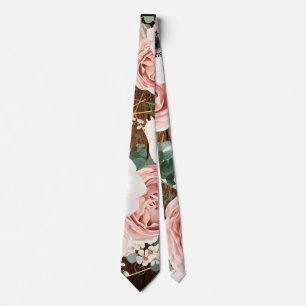 Mens Dress Tie Geometric Garden Rose Barn Wood