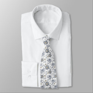 Men's Dress Tie-Grey Floral Tie