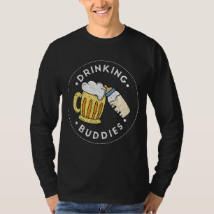 Mens Drinking Buddies Beer Baby Bottle Papa 2022 D T-Shirt