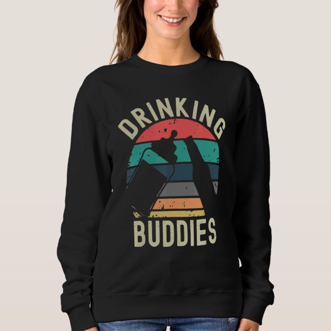 Mens Drinking Buddies Dad And Baby Drinking Team v Sweatshirt (Front)