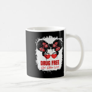 Mens Drug Bleached Messy Run Red Ribbon Week Coffee Mug