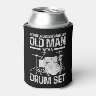 Mens Drummer Gift Never Underestimate An Old Man W Can Cooler