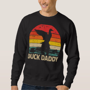 Mens Duck Vintage Retro Duck Daddy Father's Day Sweatshirt