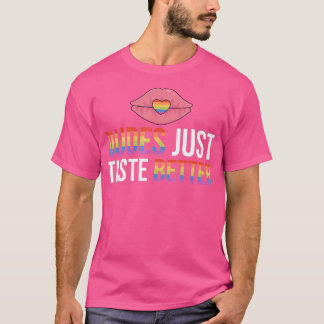 Mens Dudes Just Taste Better Gay Couple Pride Mont T-Shirt
