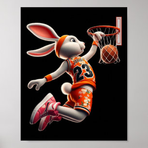 Mens Dunk Easter Bunny Sketll Boys Kids Poster