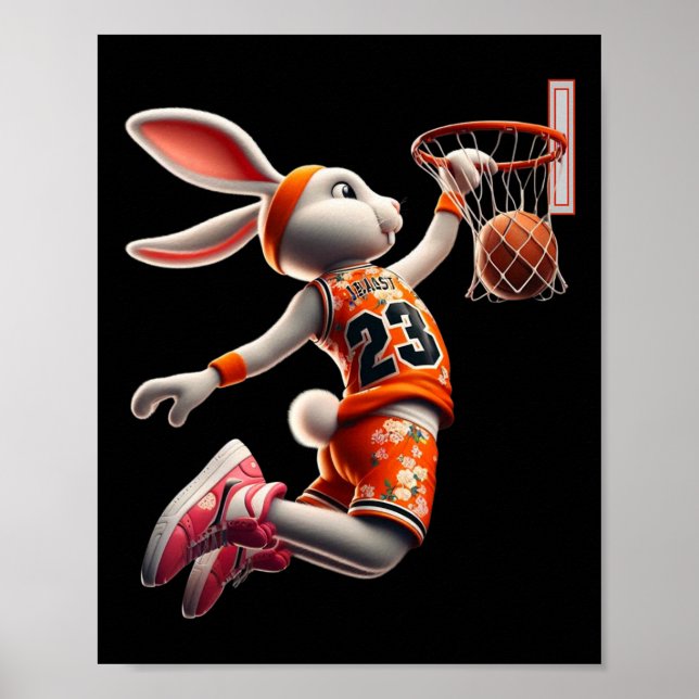 Mens Dunk Easter Bunny Sketll Boys Kids  Poster (Front)