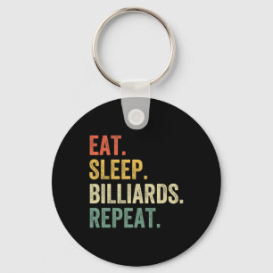 Mens Eat Sleep Billiards Repeat Funny Pool Player  Key Ring