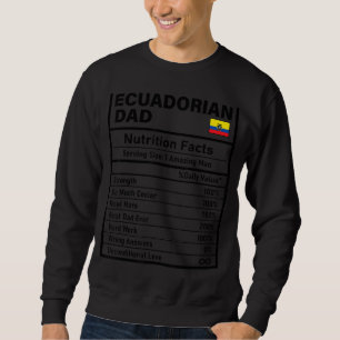 Mens Ecuadorian Dad Nutrition Facts Father's Day N Sweatshirt
