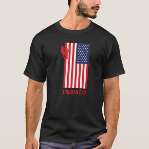 Mens Electric Cable Lineman Dad Usa Father's Day F T-Shirt