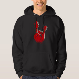 Mens Electric Guitar Devil Horns Devil Hand Heav Hoodie