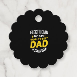 Mens Electrician By Day Worlds Best Dad By Night Favour Tags