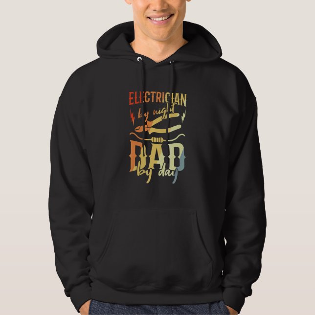 Mens Electrician Father Electronics Technician Pap Hoodie (Front)