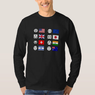 Mens Electrician International Power Plugs and Soc T-Shirt