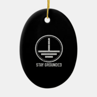 Mens Electrician - Stay Grounded Funny Nerd Ceramic Tree Decoration