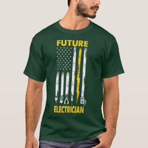 Mens Electrician Us Flag Tools for Future Electric T-Shirt