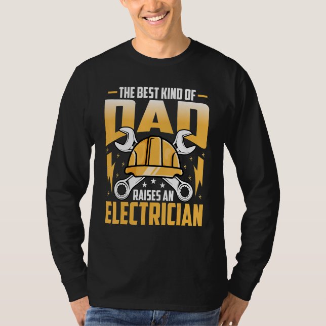 Mens Electrician's Dad   Electrical Worker Lineman T-Shirt (Front)