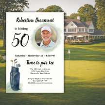 Men's Elegant Golf Theme Photo 50th birthday