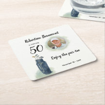 Men's Elegant Golf Theme Photo 50th birthday