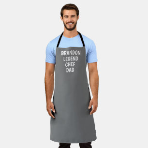 Men's Elegant Grey Modern Simple Dad Chef Apron