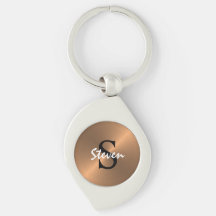 Men's Elegant Monogram Metallic Bronze Gold