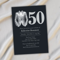 Men's Elegant Tuxedo Silver Black 50th Birthday