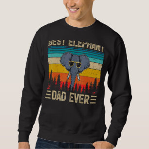 Mens Elephant Vintage  Best Elephant Dad Ever Fath Sweatshirt