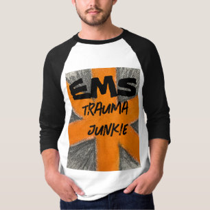 Men's EMS trauma junkie orange and graphite T-Shirt