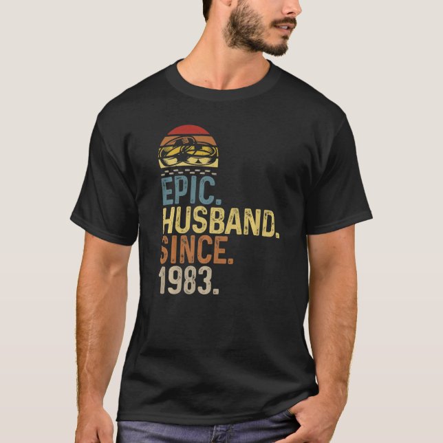 Mens Epic Husband Since 1983 Wedding Anniversary C T-Shirt (Front)