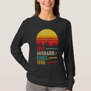 Mens Epic Husband Since 1990, Happy Anniversary T-Shirt