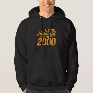 Mens Epic Husband Since 2000 22nd Wedding Annivers Hoodie