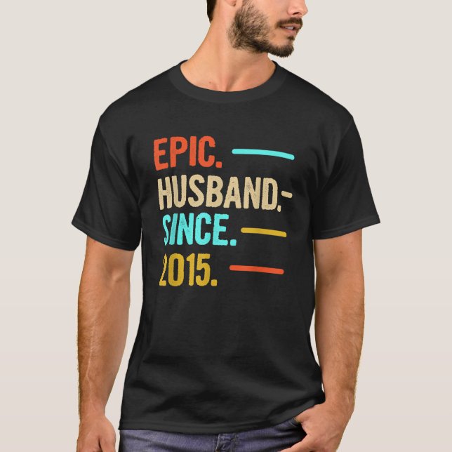 Mens Epic Husband Since 2015 T-Shirt (Front)