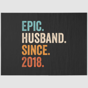 Mens Epic Husband Since 2018 wedding anniversary Tissue Paper