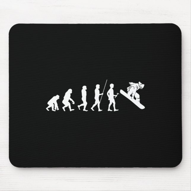 Mens Evolution Snowboard Gift Snowboarder Gift Boa Mouse Pad (Front)
