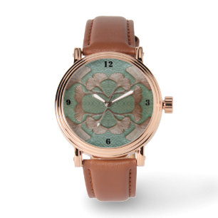Men's eWatch with Green and Copper Gingko face Watch