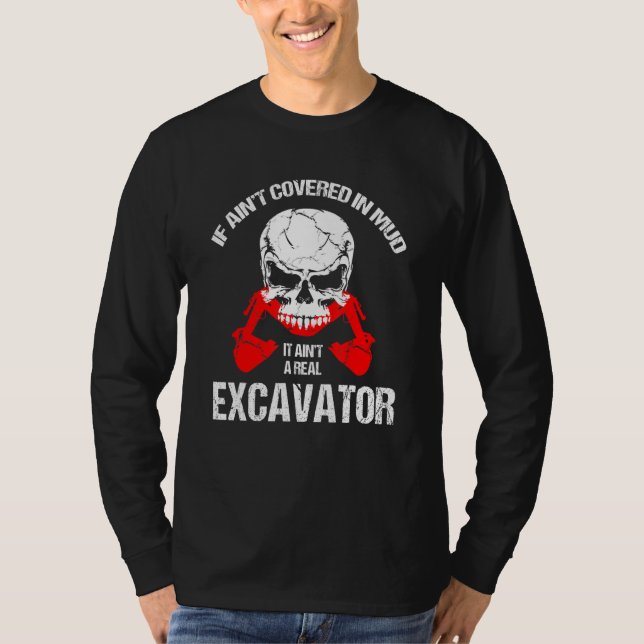 Mens Excavator Backhoe Digger for Excavator Driver T-Shirt (Front)