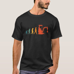 Mens Excavator Operator Evolution Retro Excavator T-Shirt