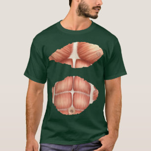 Mens Fake Anatomy Costume Chest Si Pack Abs Muscle T-Shirt