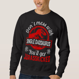 Mens Family Matching Single Dad Dinosaurs Christma Sweatshirt