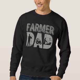 Mens Farmer Dad  Farm Farming Father's Day  Tracto Sweatshirt