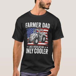 Mens Farmer Dad Like A Normal Dad Only Cooler Usa  T-Shirt