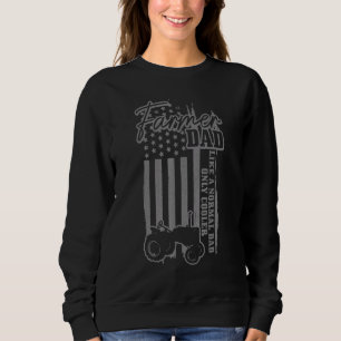 Mens Farmer Dad Vintage Us Flag Farming Farm Tract Sweatshirt