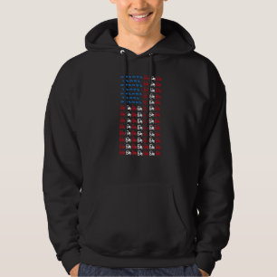 Mens Farming Farmer Tractor July 4th American Flag Hoodie