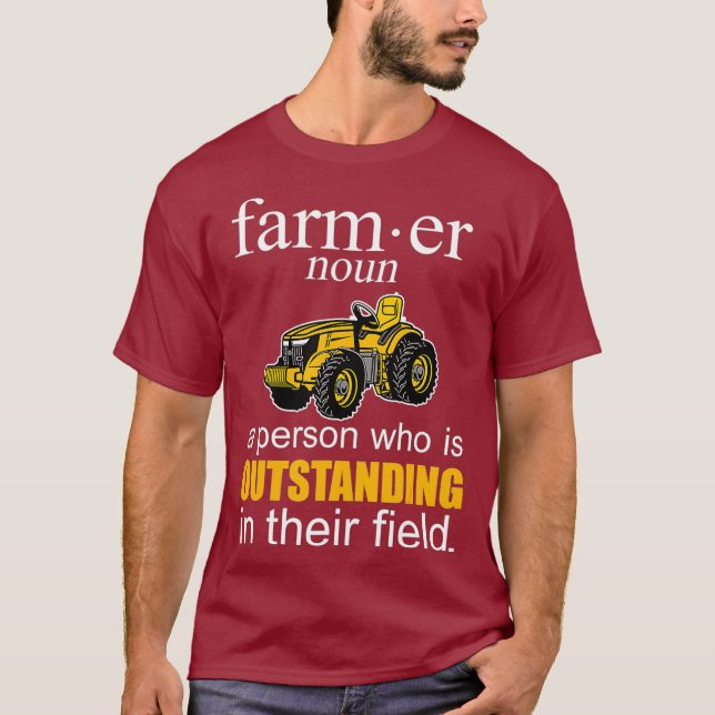 Mens Farming Field Farmland Ranch Tractor Farm T-Shirt (Front)