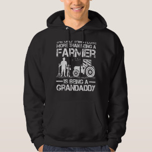 Mens Farming Tractor Retro Farmer Grandaddy Fathe Hoodie