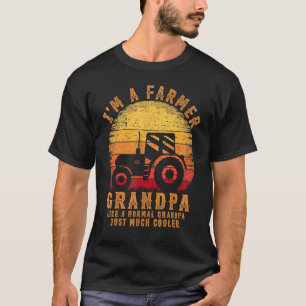 Mens Farming Tractor Vintage Retro Farmer Grandpa T-Shirt