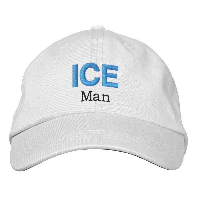 Mens Fashion Funny Novelty Golf ICE MAN Embroidered Hat (Front)