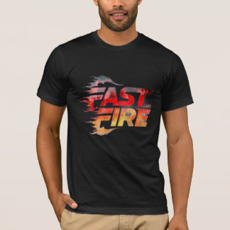 Men's Fast And Fire Racing Typography Black T-Shir T-Shirt