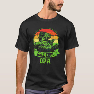 Mens Father Day Gift Vintage Fishing Reel Cool Opa T-Shirt