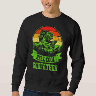 Mens Father Day  Vintage Fishing Reel Cool Godfath Sweatshirt